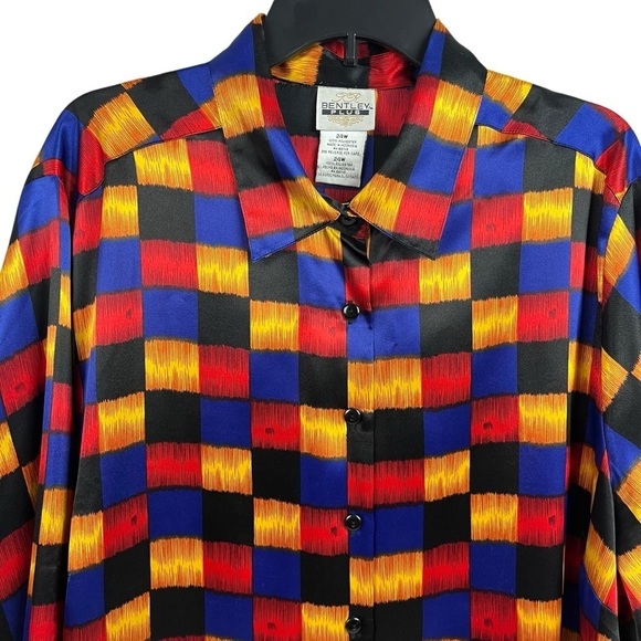 TR Bentley Plus Womens Blouse Button Front Long Sleeve Top 24W - Picture 2 of 9